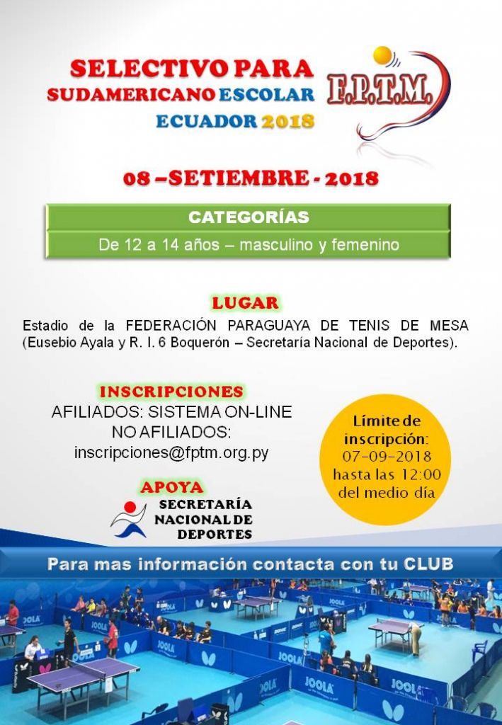 AFICHE SELECTIVO ESCOLAR 2018